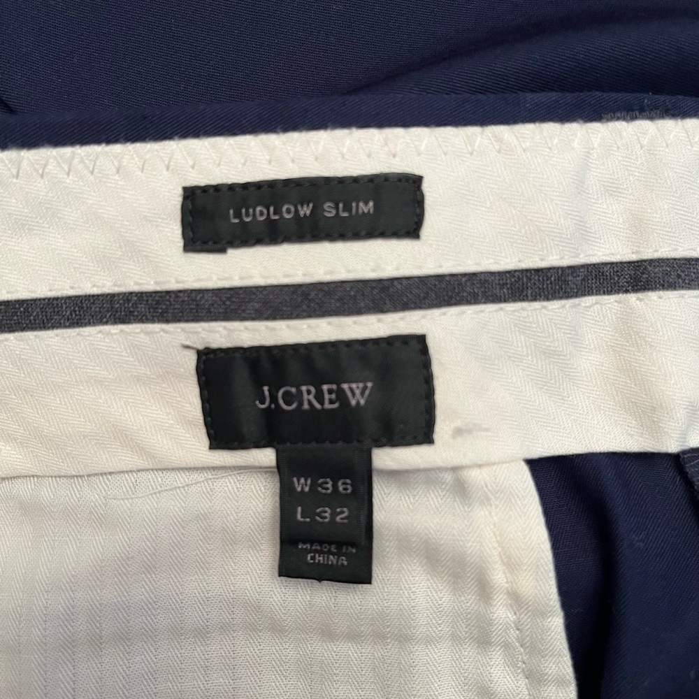J CREW LUDLOW Navy Blue Suit EUC 44R jacket, 36/32 pants - Picture 8 of 9